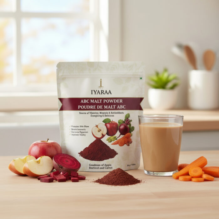 iyaraa_abc_malt_morning_breakfast Iyaraa ABC Malt Powder – malt health drink mix with apple beetroot carrot