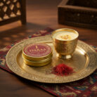 Premium Persian saffron threads on gold plate